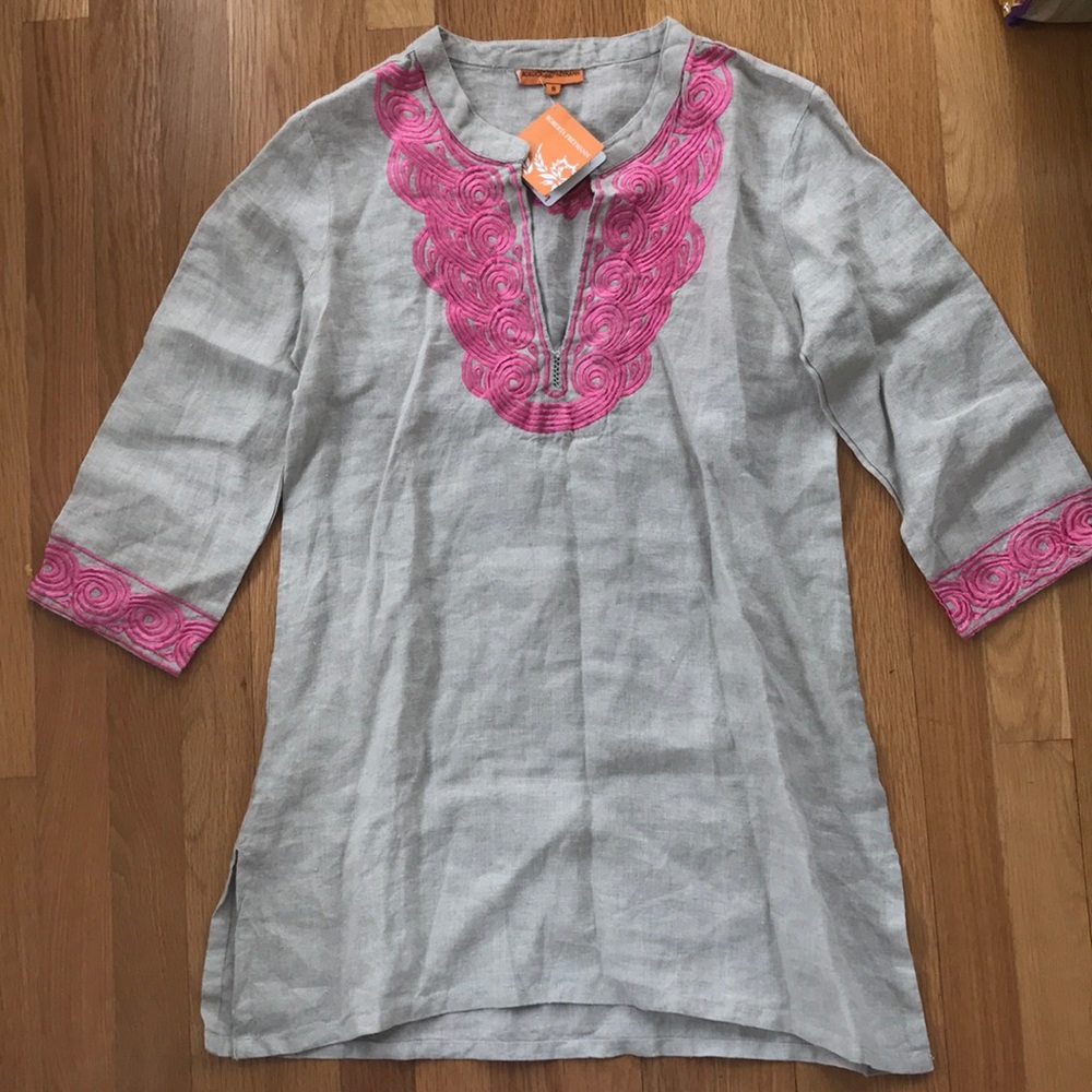NWT Roberta Freymann Embroidered Renata Tunic, S